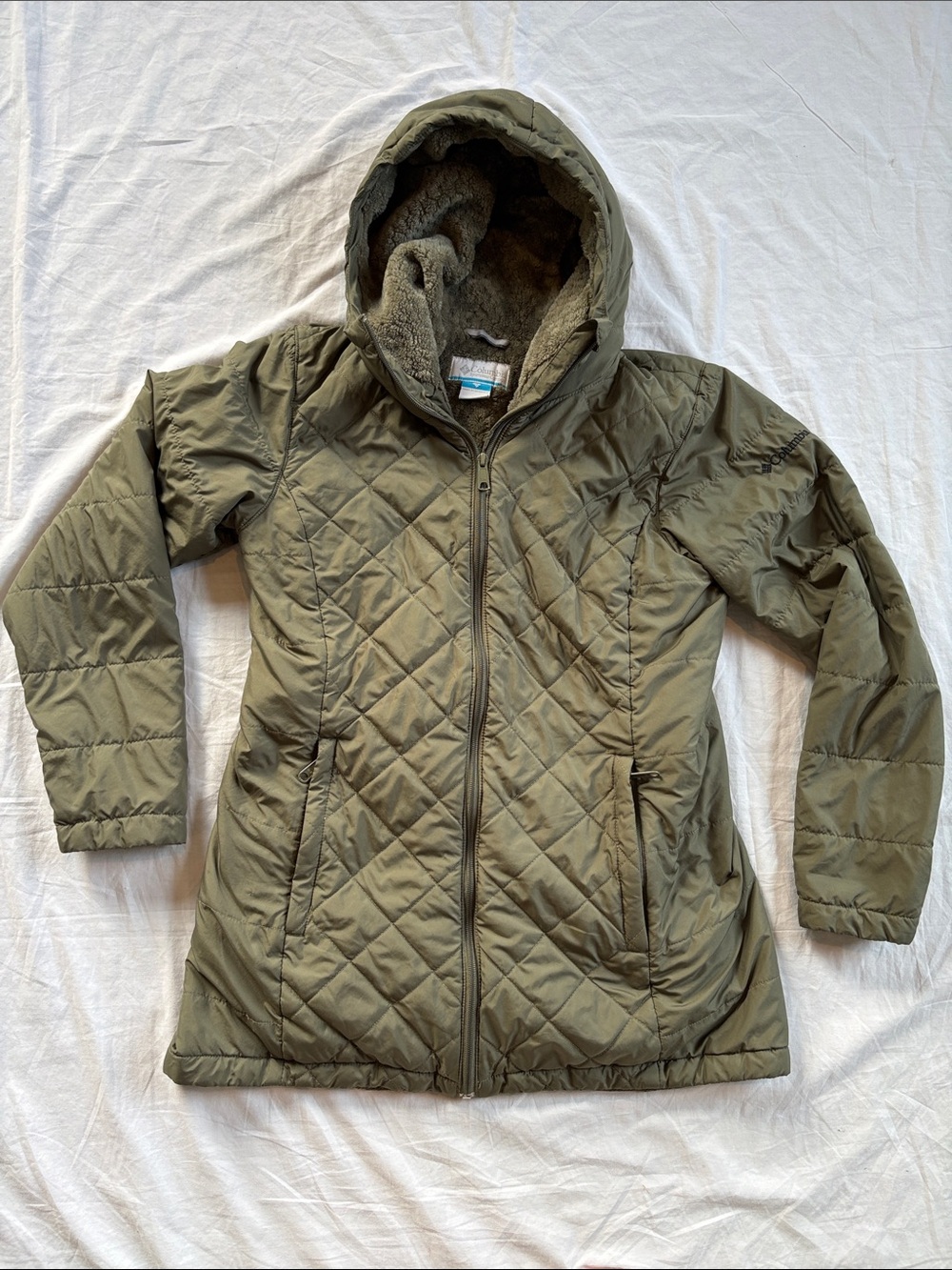 Columbia Copper Crest Hooded Fleece-Lined Jacket Womens Medium Olive